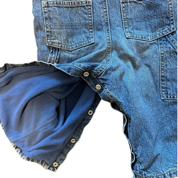 Old Navy Vintage Fleeced Lined Denim Overalls Sz 12-18 Months - Picture 7 of 7